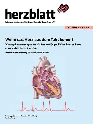 Titelbild des Sonderdrucks Herzrythmusstörung Kinder