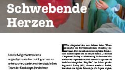 Erste Seite des Artikels "Schwebende Herzen"