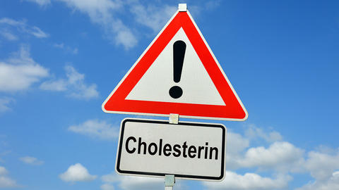 Achtung Schild Cholesterin