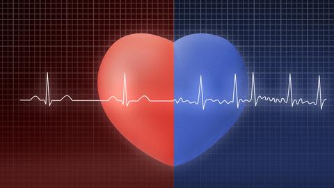 Herz mit zwei EKG-Linien